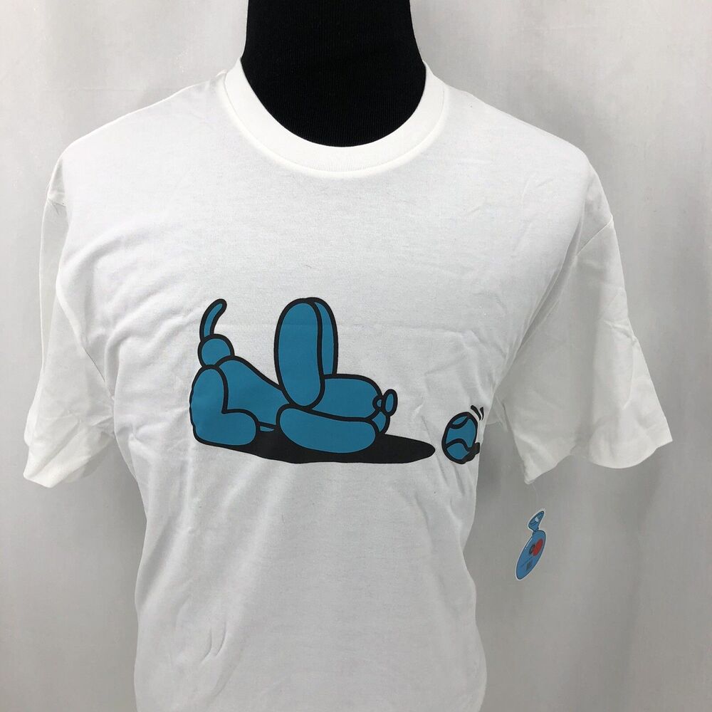 Mighty Jaxx Whatshisname Popiki Happy POPek Balloon Blue Dog Ball T-Shirt Small